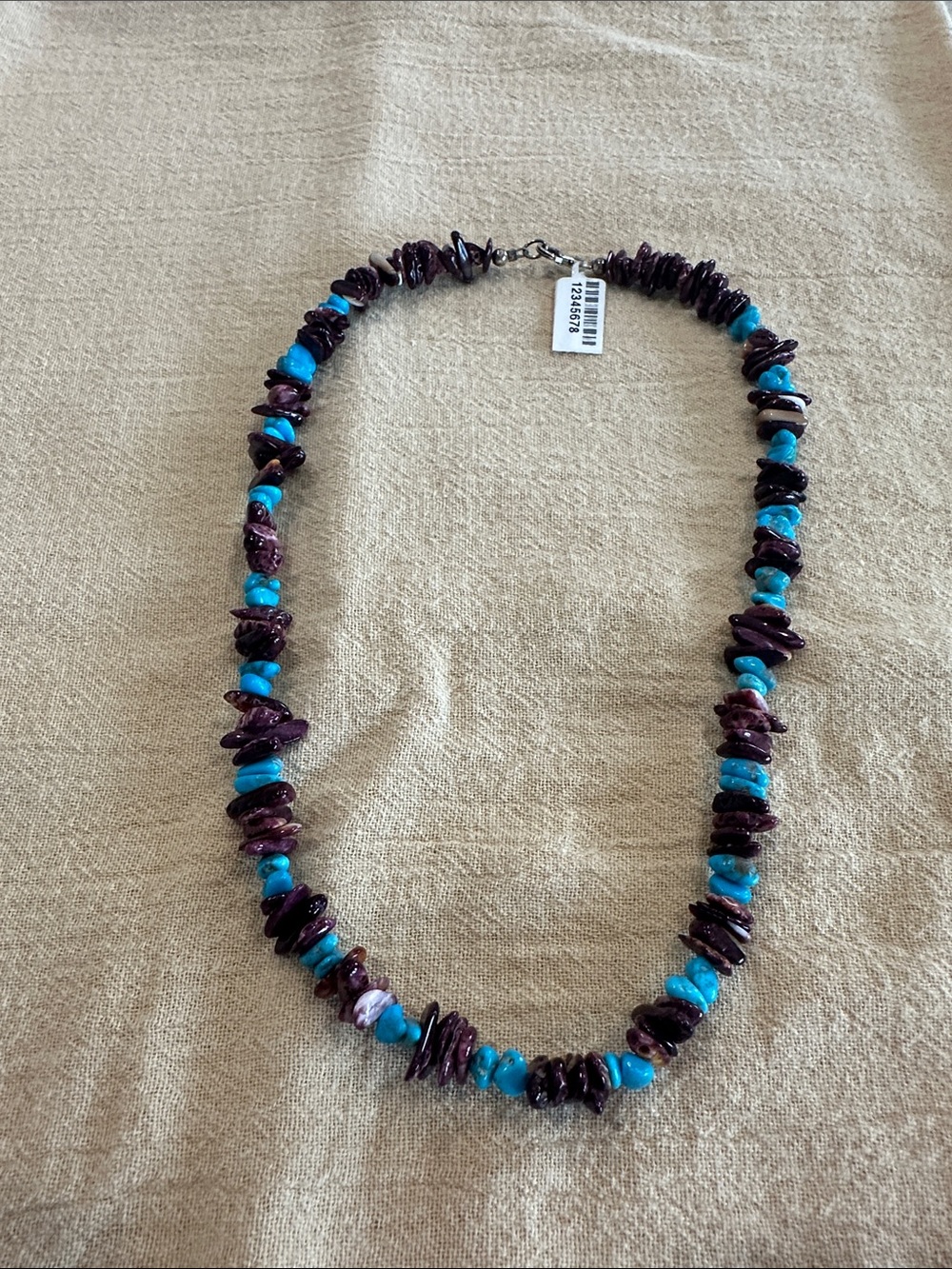 Turquoise & Purple Chip Bead Necklace - Women Jewelry